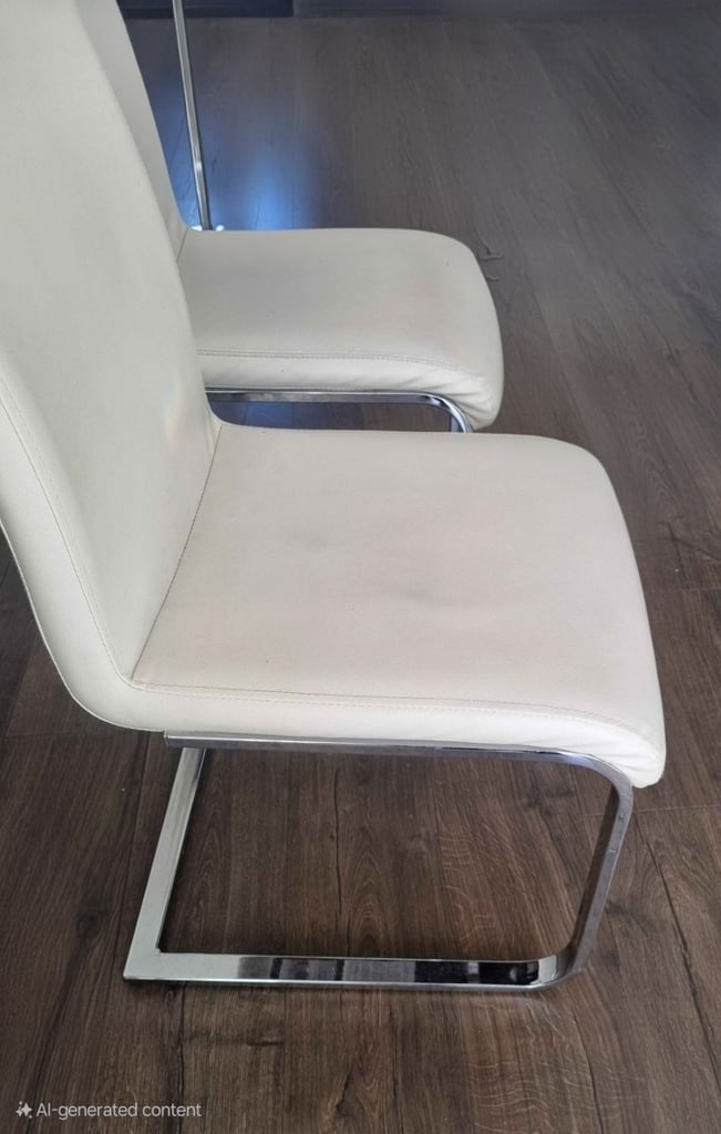 image for 4 chairs on chrome legs £40