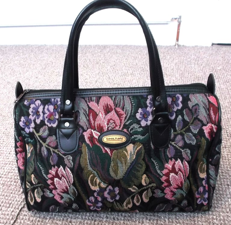 Large Jane Shilton Vintage Tapestry Suitcase with Matching Holdall