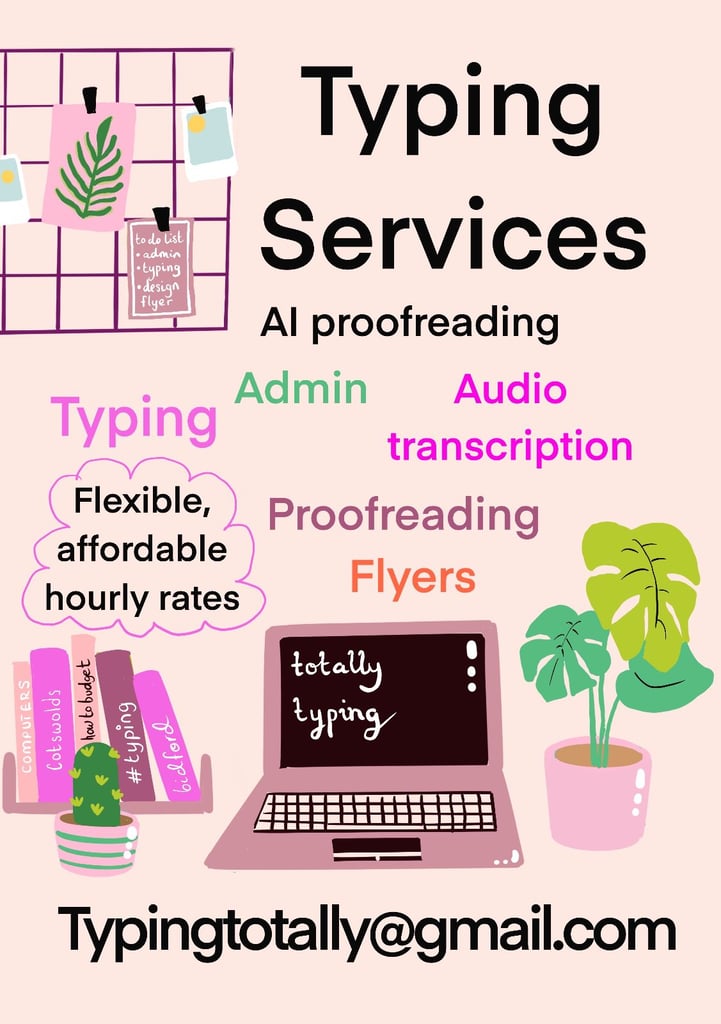 Transcription  & Typing Services, flexible and affordable