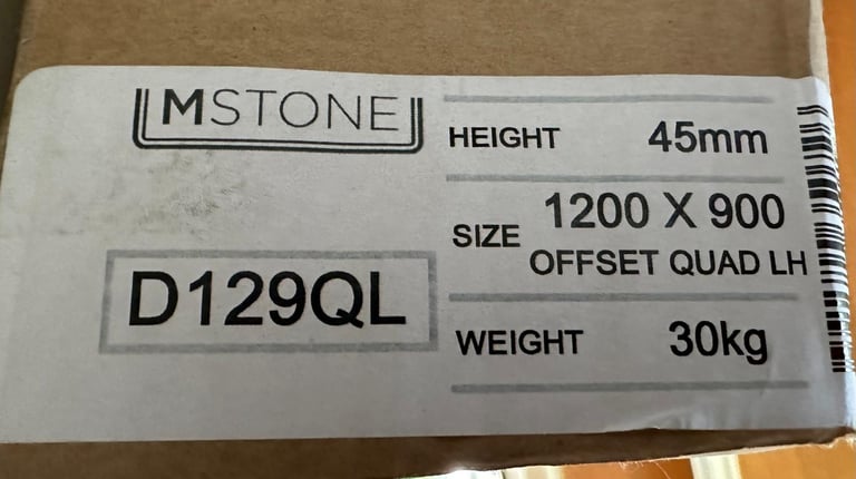 MERLYN MSTONE LEFT HAND 1200x900 OFFSET QUAD SHOWER TRAY 