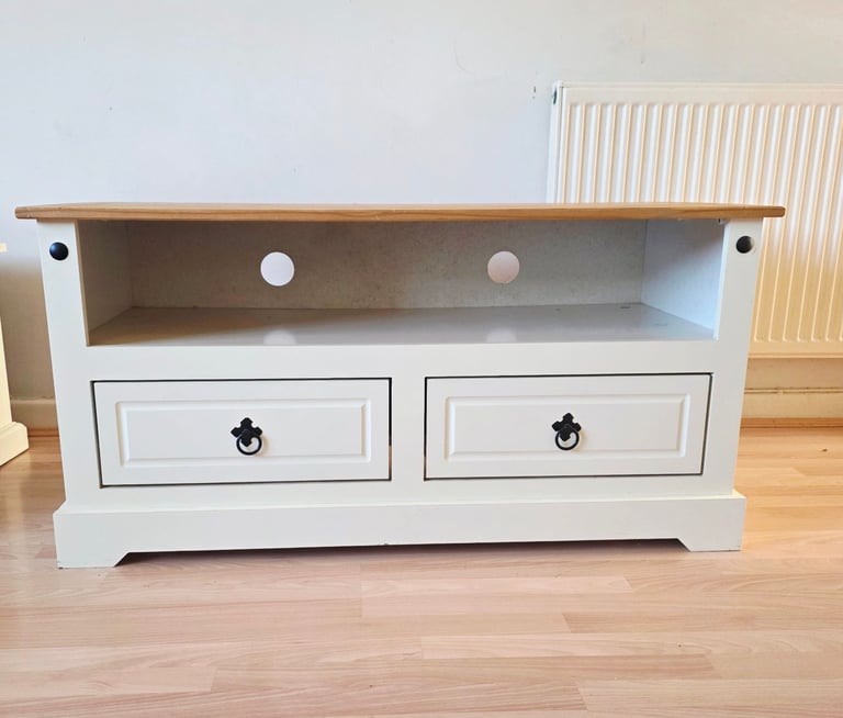 image for Cream solid wood tv stand