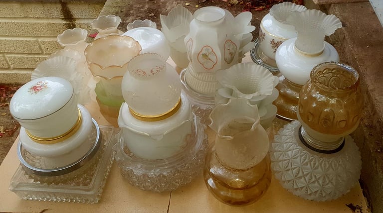 55 x Vintage Glass Lamp Shades