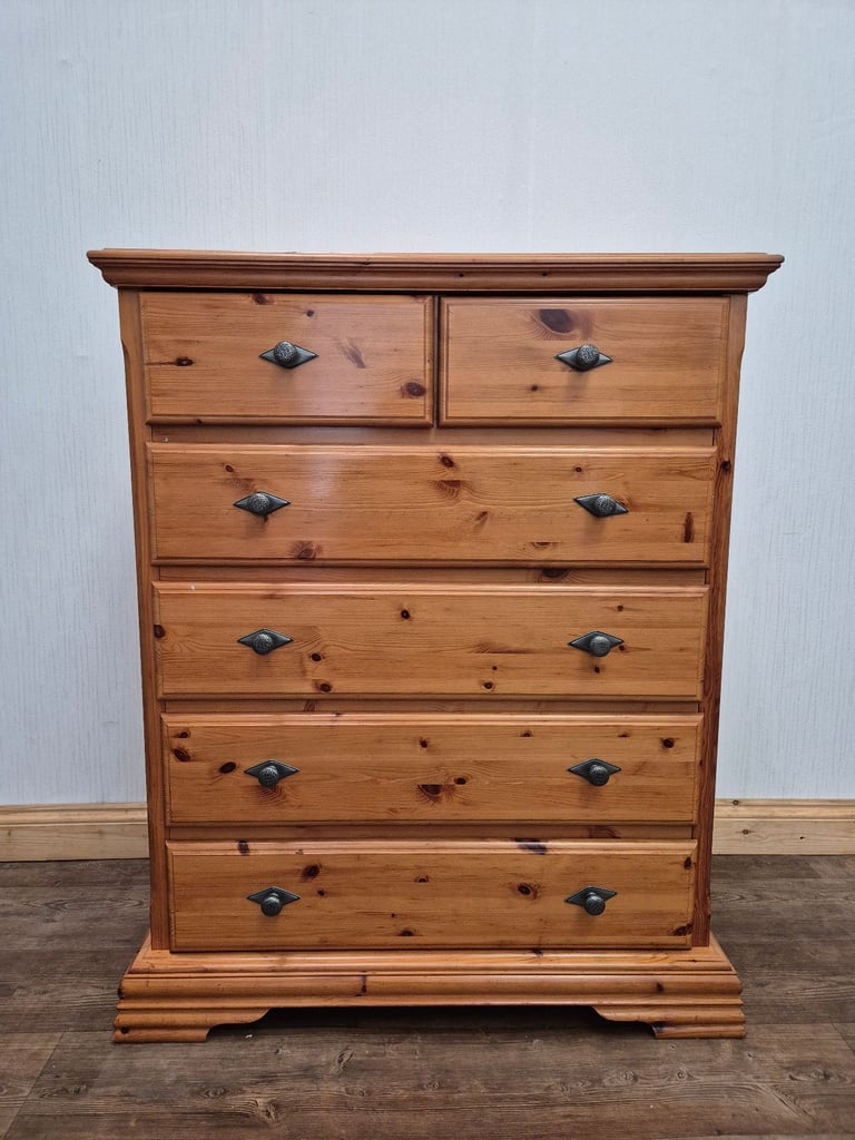 Pine Chest of Drawers Wooden Tallboy Dresser Dressing Chest 