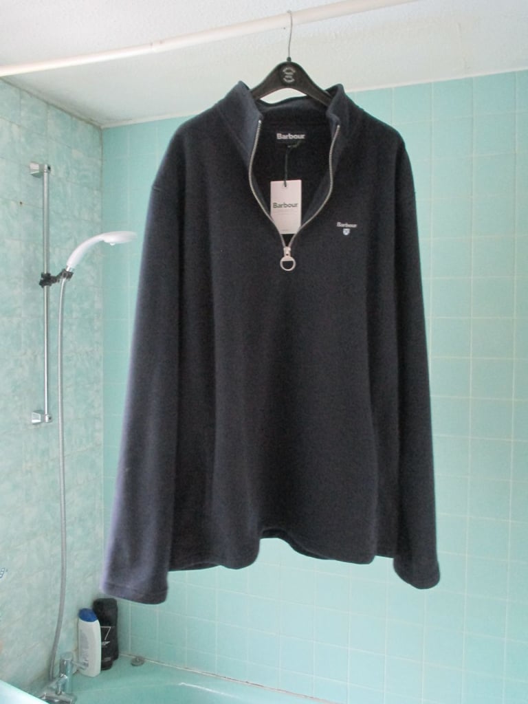 Barbour Navy Half-Zip Fleece, XXL, Brand New, £40