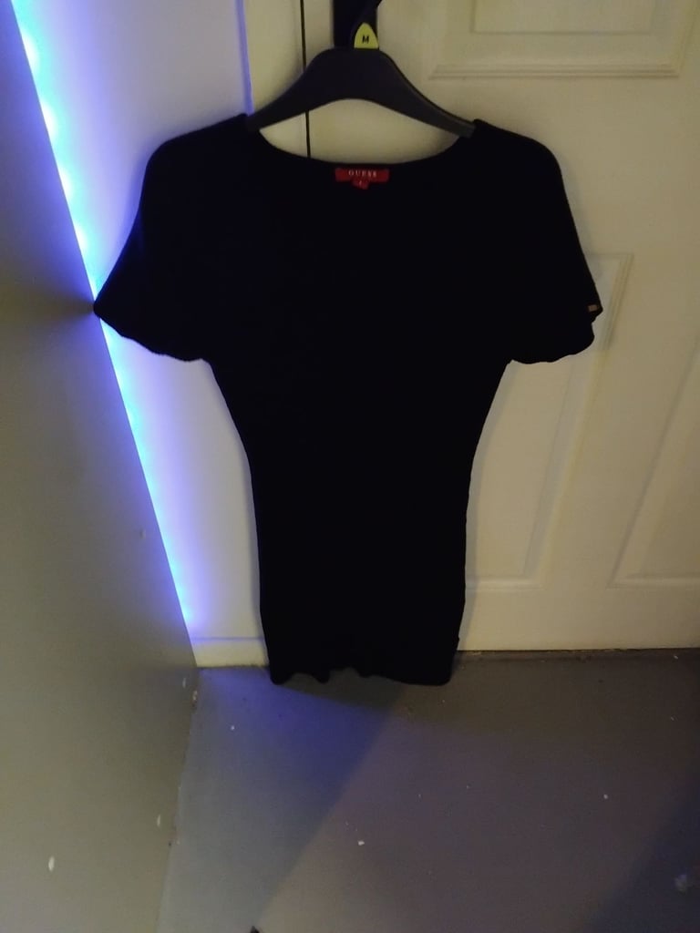 image for Guess Black Cotton Top - Size M (UK 12) - As New