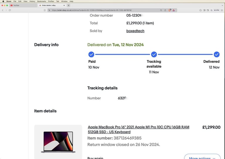 Macbook Pro M1 16 inch 
