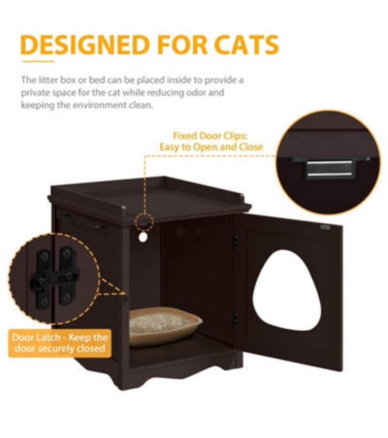 Decorative Wooden Enclosure for Cat Litter Tray.