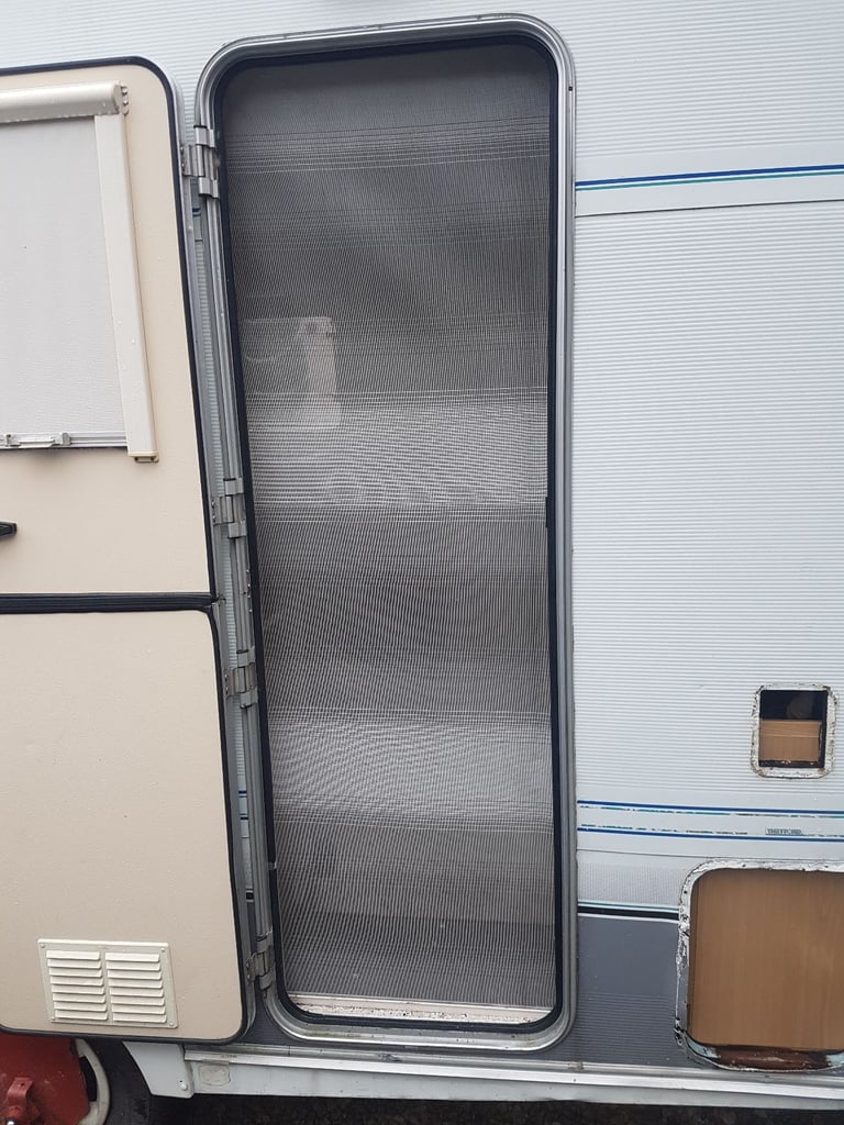 Main door fly nets for camper, caravan, motorhome or boat.