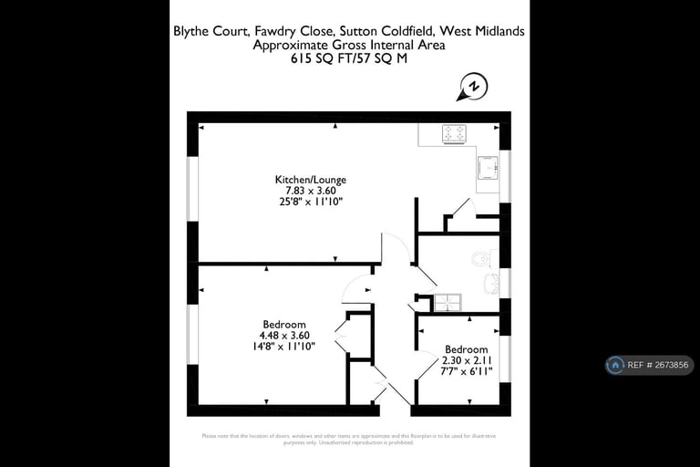 2 bedroom flat in Fawdry Close, Sutton Coldfield, B73 (2 bed) (#2673856)