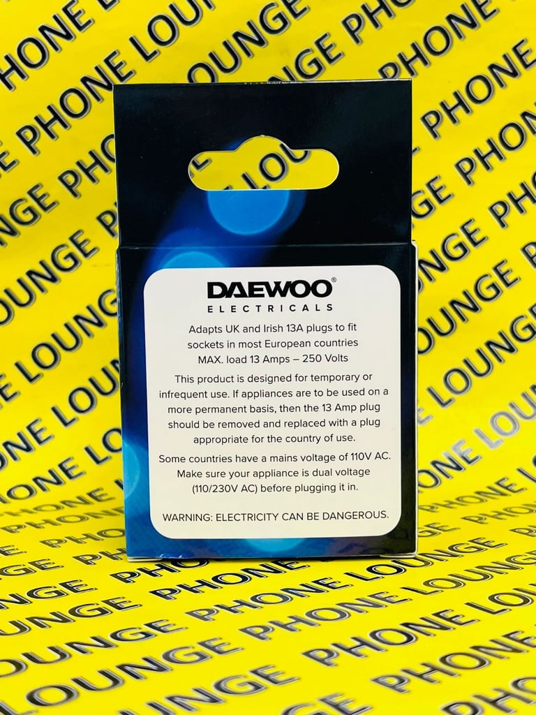 Daewoo UK to Europe Tourist Travel Adaptor