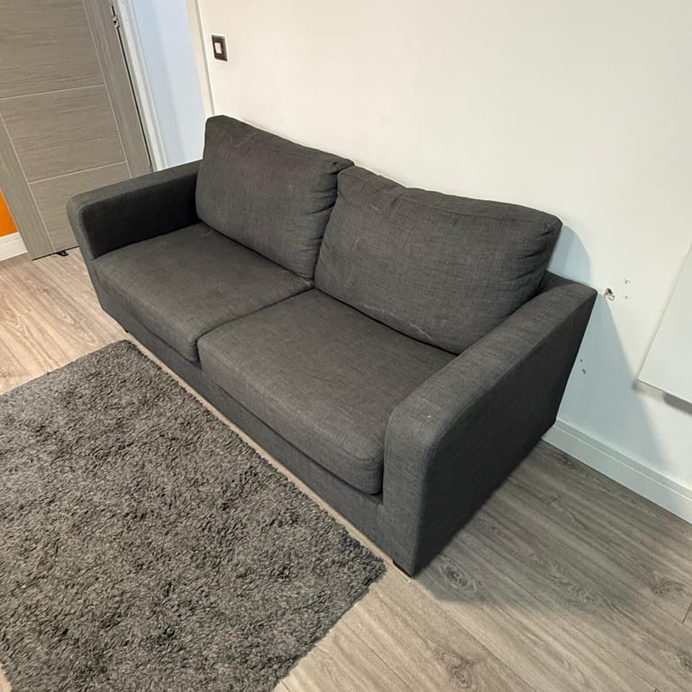 image for FREE DELIVERY TWO seater fabric sofa, grey, in good condition.