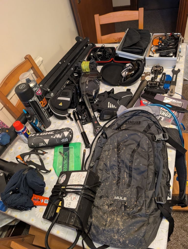 Job lot bundle of biking cycling equipment and accessories mtb