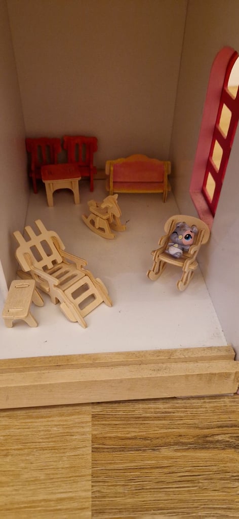Lovely Wooden Dolls House with Furniture and Accessories