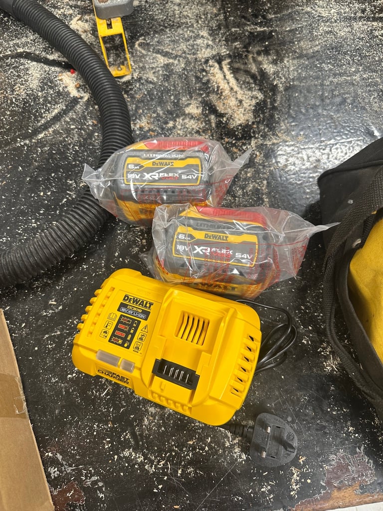 image for Dewalt 54v batteries, radio and impact for sale