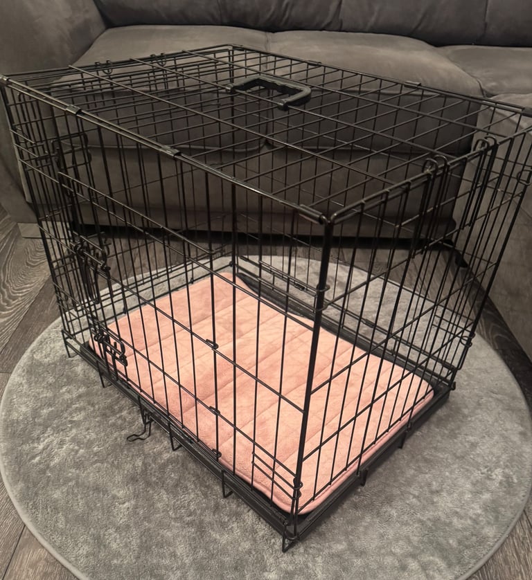 Metal Dog Crate 60cm Folds Flat Puppy Cage Pen Enclosure Manchester