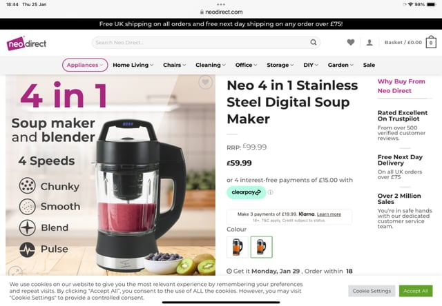 Neo 4 in 1 Stainless Steel Digital Soup Maker - Neo Direct