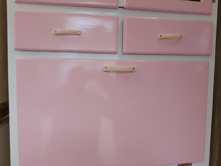 Vintage Retro 50/60s Larder/Kitchenette - Powder Blush Pink - Fully Restored.