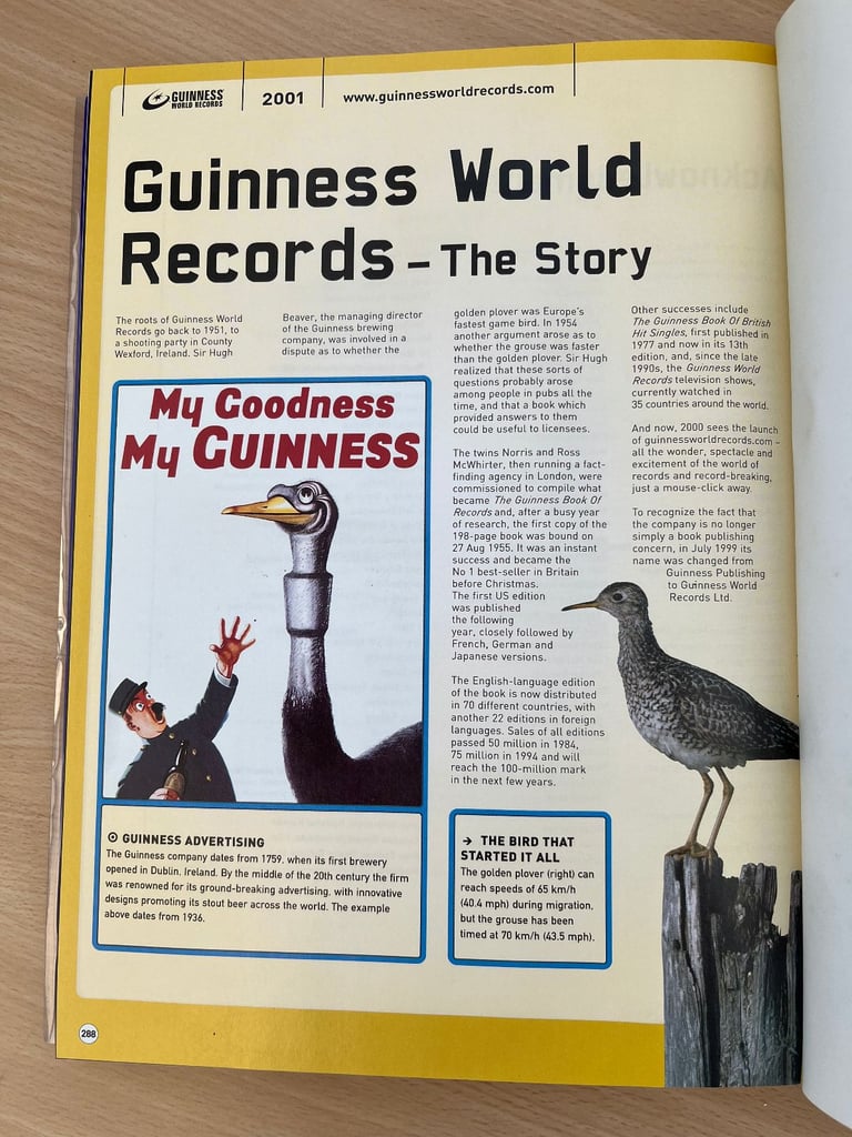 GUINNESS WORLD RECORDS BOOK 2001, V.G.C. (See Photos)