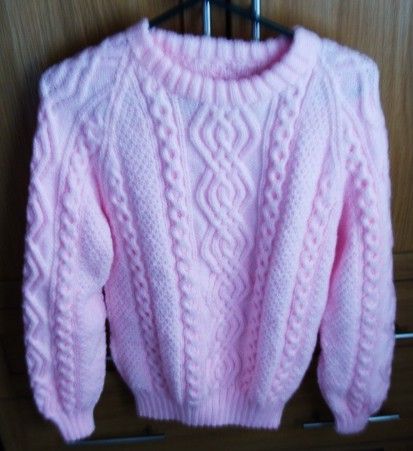 Beautifully - Hand Knitted Arron Jumper - Medium - Pink - as per attached photos