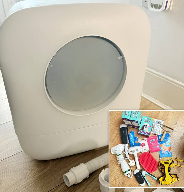 Cat Self-cleaning Litter Box 90L With Exhaust Fan And Cat Care Stuff