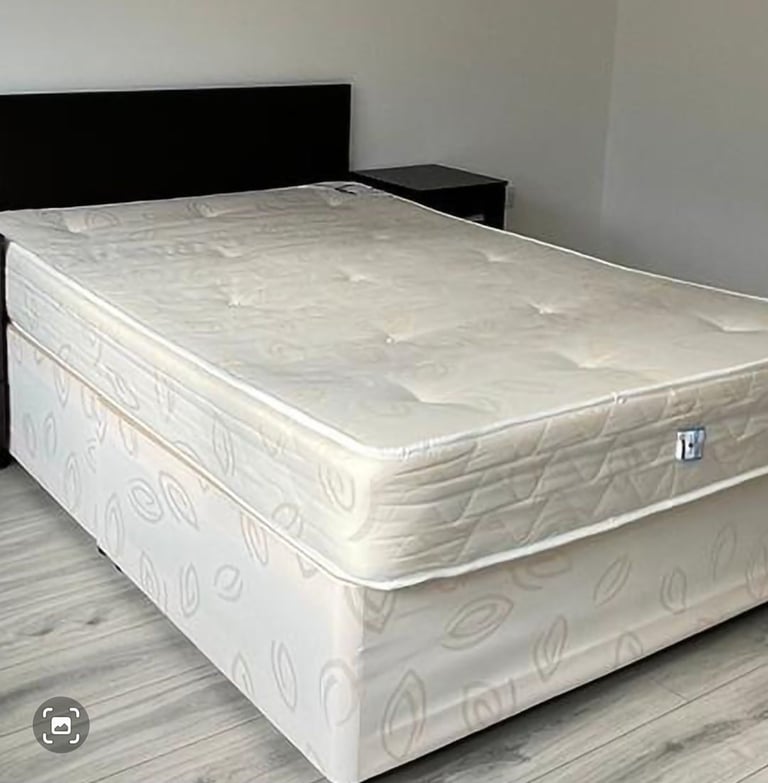 Double bed mattress and frame. Comfortable mattress