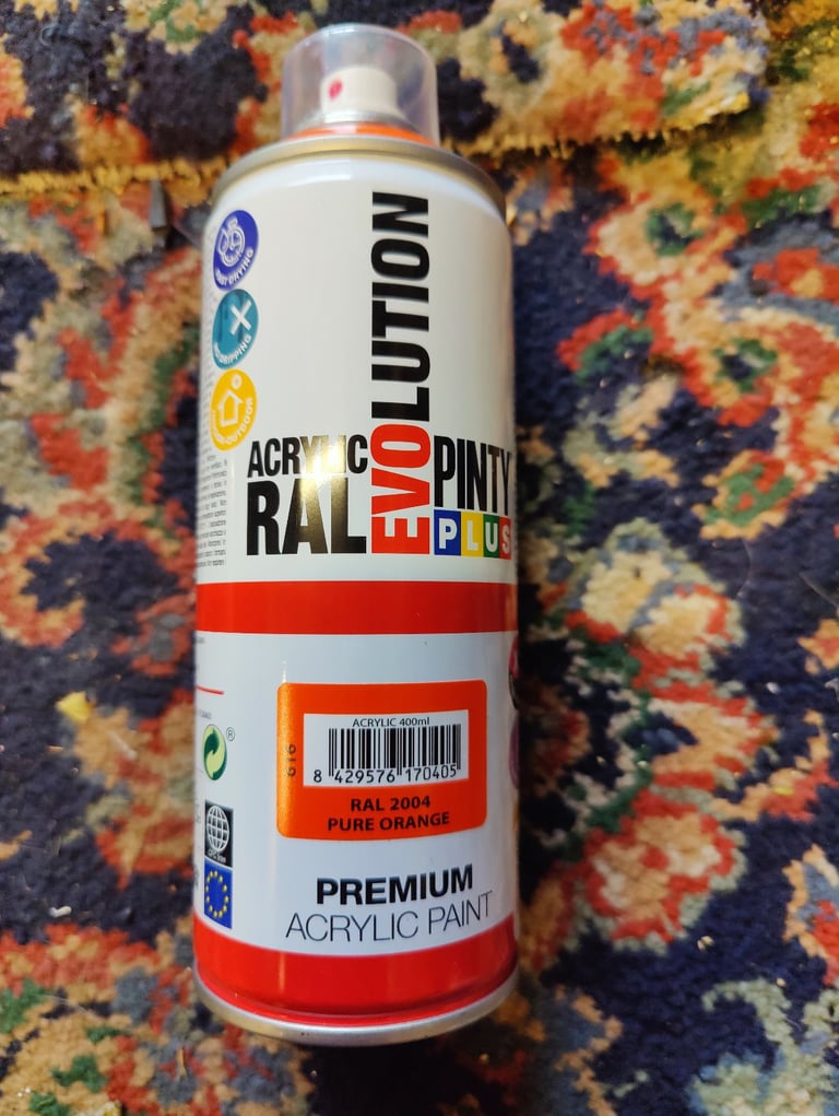 image for Spray paint orange. Acrylic paint tin