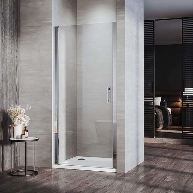 image for 900mm Frameless Pivot Hinged Shower Door