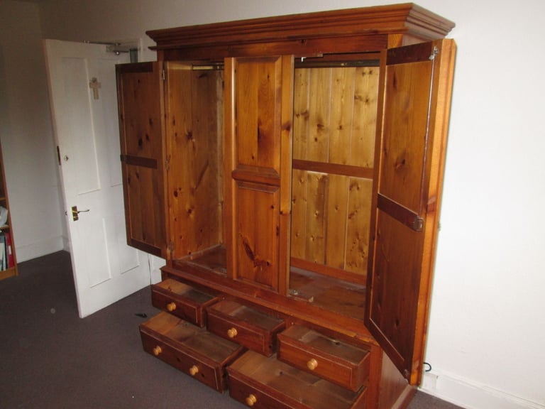 LARGE PINE 2-DOOR WARDROBE at HAVEN TRUST CHARITY SHOP