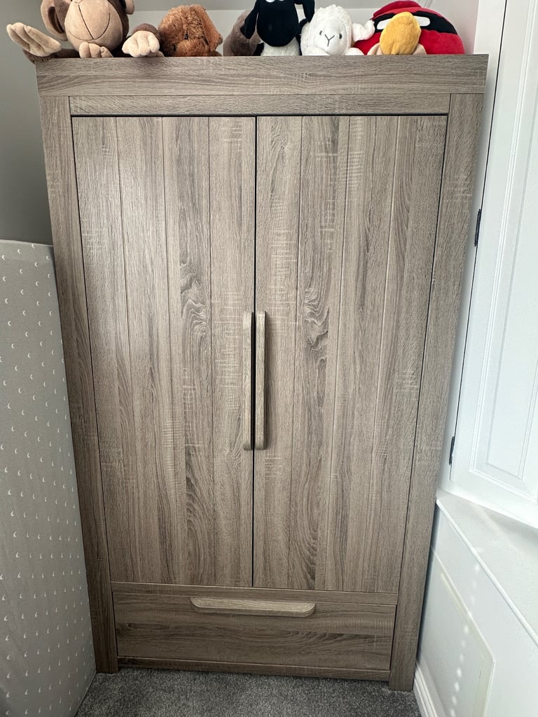 Mamas & Papas Franklin 3 Piece Cotbed Range with Dresser Changer & Double Wardrobe - Oak