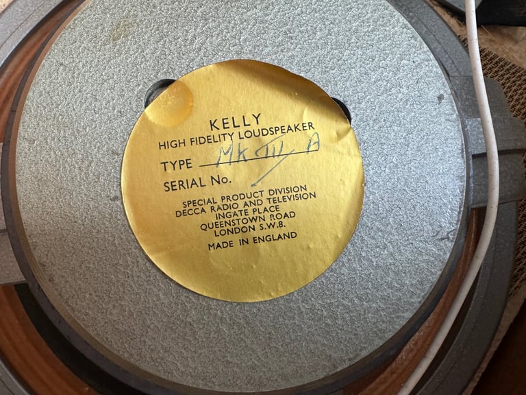 Decca Ribbon Tweeter - Decca Kelly Kardioid Speakers drivers 