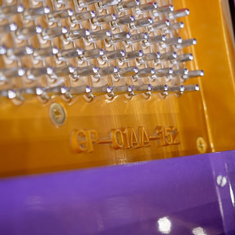 Bespoke Interior Square Grand Piano | Purple & Cream | Delivery, Stool, Tuning