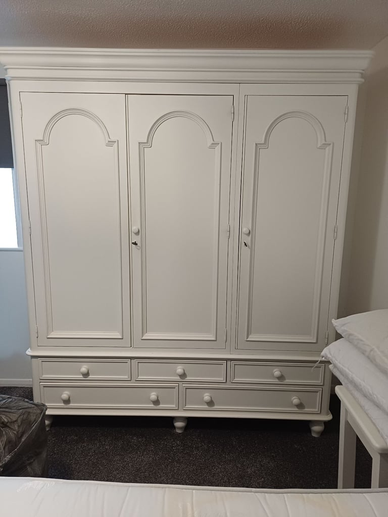 image for White solid wood wardrobe
