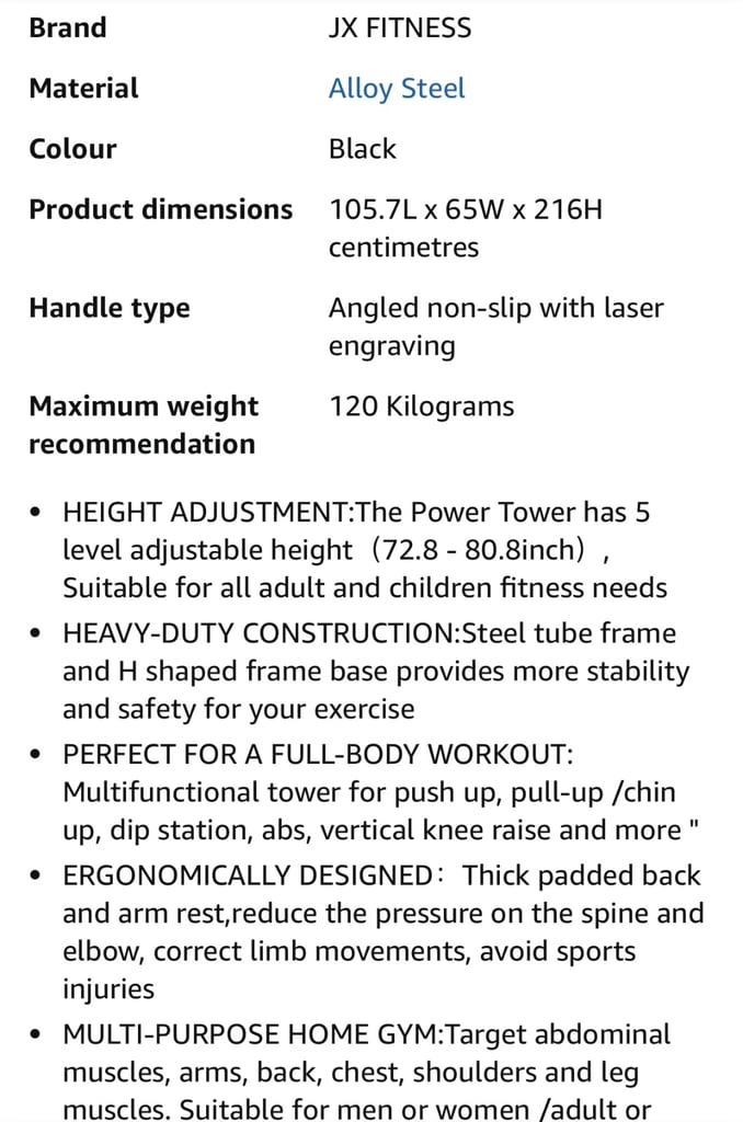 JX Fitness - Pull Ups - Multifunctional Power Station - brand new  
