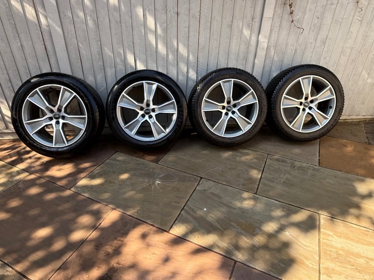 image for Genuine 20” Audi Alloy Wheels + Tyres – Excellent Condition – Mixed Tyres