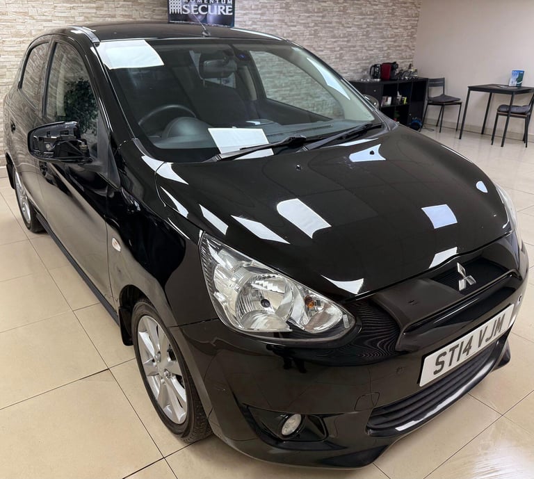 MITSUBISHI MIRAGE 1.2 3 Black Manual Petrol 2014 WARRANTY 12 MONTHS MOT