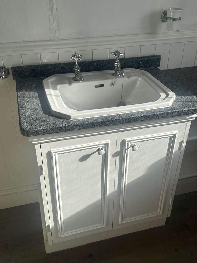 Bathroom Vanity Unit with Sink, Taps & Storage – 74cm