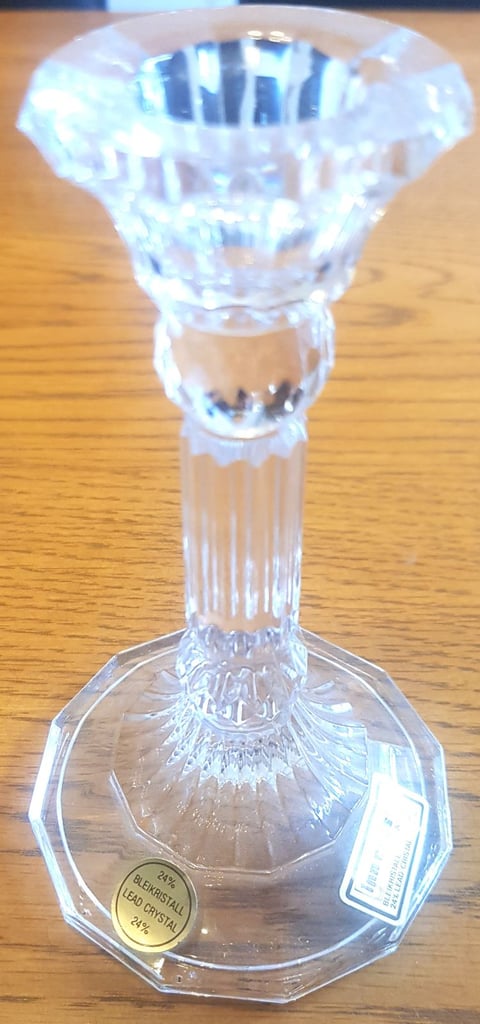 image for New with labels Small Pretty Candle Holder 24% Lead Crystal