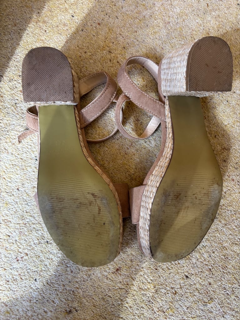 Beige suede effect sandals