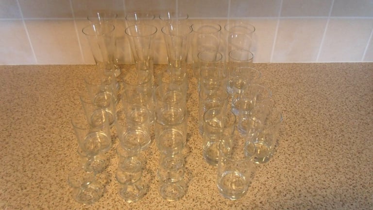Job Lot 32 Glass Tumblers, Mixed Drinking Glasses, Beer, Mancave, Party |  in Cowdenbeath, Fife | Gumtree