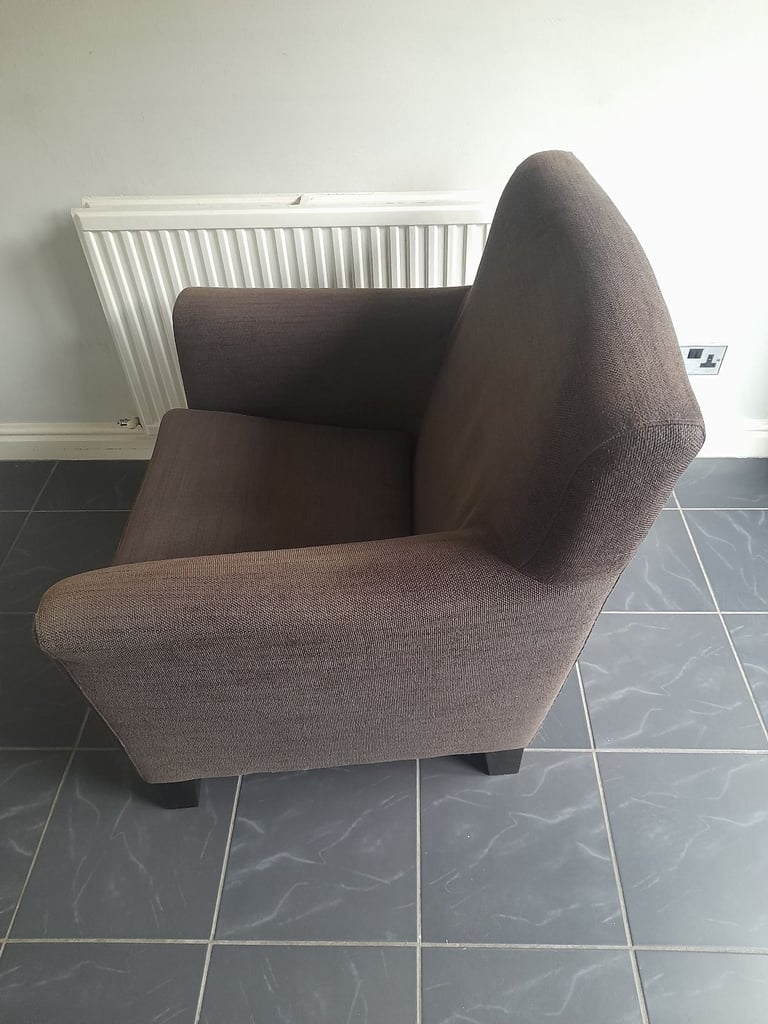 image for Large Ikea EKENAS Dark Brown Fabric Armchair . 