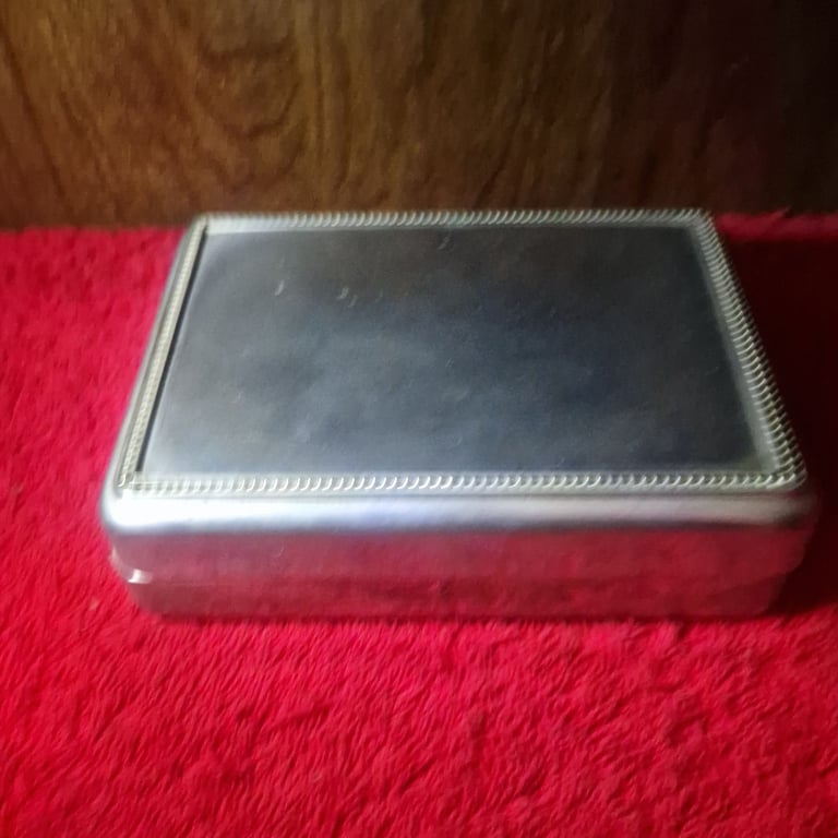 Vintage Blue Velvet Lined Jewellery Storage Case – Silver Tone, Made in Japan