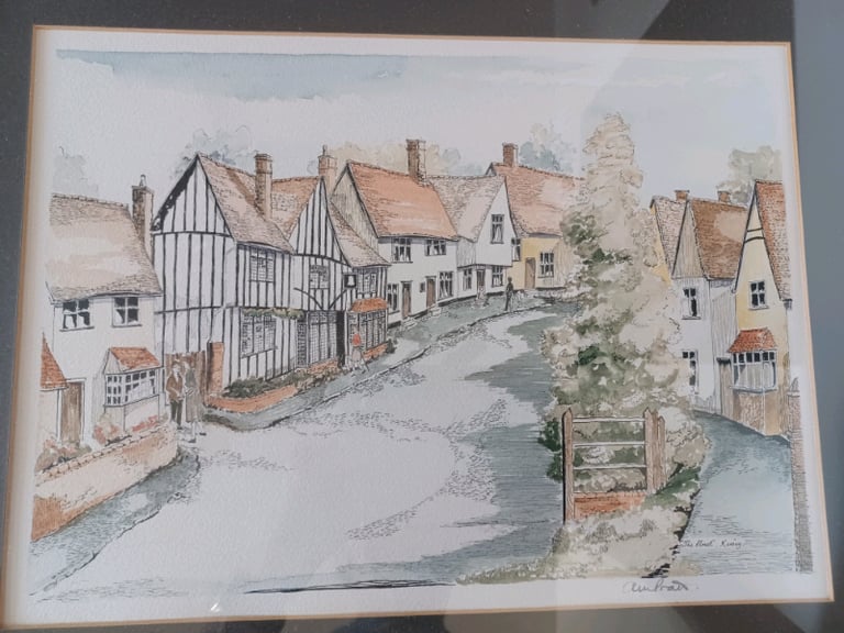 image for Kersey, Suffolk original watercolour.
