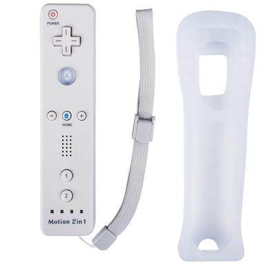 Wii Controller 2 Pack - Wii Remote with Silicone Case and Wrist Strap (black+white)