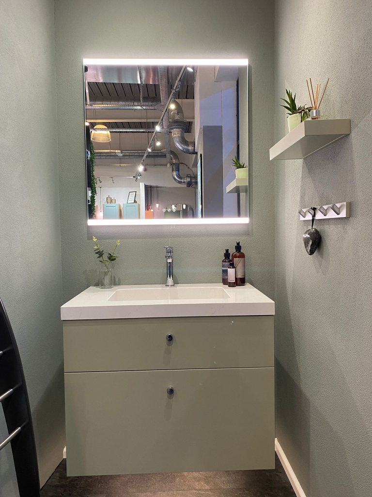 Dansani Calidris 80cm Vanity Set in Parisian Clay with Silestone Basin & LED Mirror RRP £7428