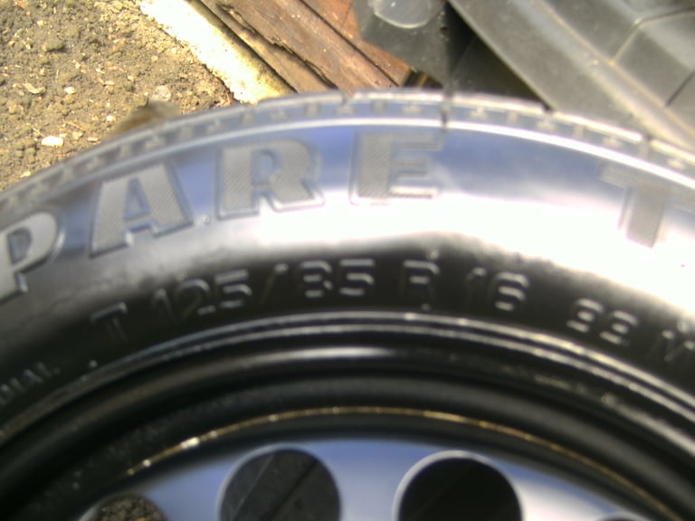 ONE,NEW/AS NEW,VAUXHALL 5 STUD,5 X 110 PCD SPACESAVER SPARE WHEEL,C/W PIRELLI T125/85/16