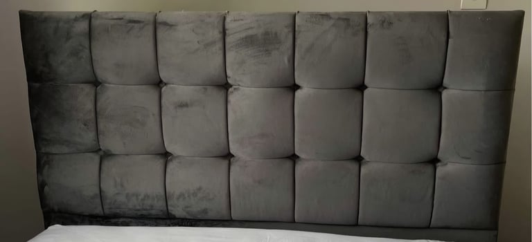 Dark grey upholstered floor standing Divan headboard