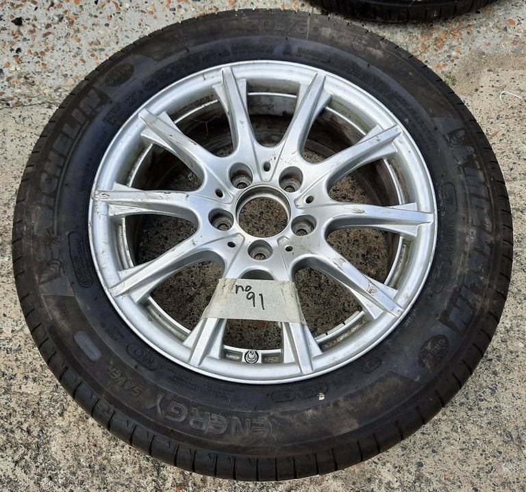 MERCEDES C CLASS W205 S205 1X 16'' GENUINE SILVER USED ALLOY WHEEL TYRE FL91