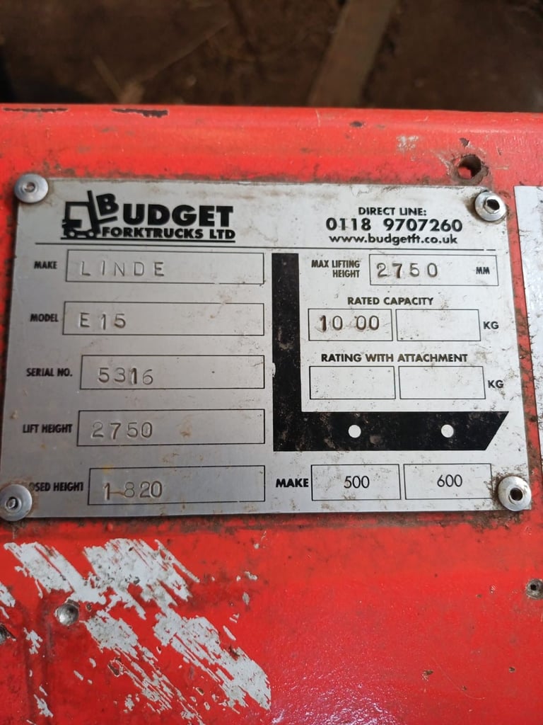 Linde E15 Fork Lift