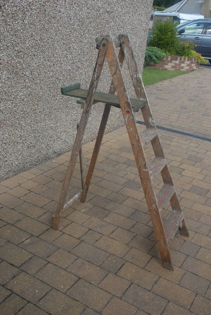 Two Traditional Wooden Step Ladders (Prestige, CCM)