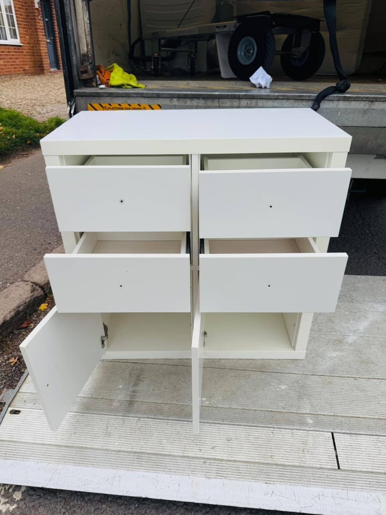 image for IKEA Kallax Shelving Unit with Drawers and Doors - White